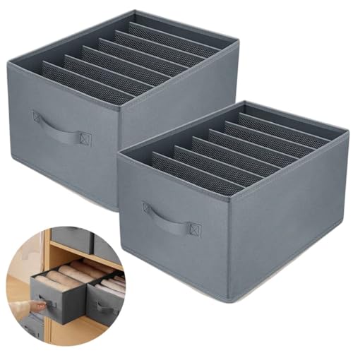 Kit C/2 Organizadores de Roupas C/7 Divisórias de Poliéster com Alças | Respirável, Dobrável, Lavável - Ideal para Guarda-Roupas, Closet, Gavetas | Marca Bigzu®