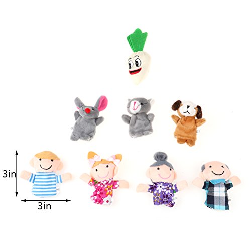 8 Pcs the Enormous Turnip Finger Puppets Farmer Version Story - Thumbnail 3