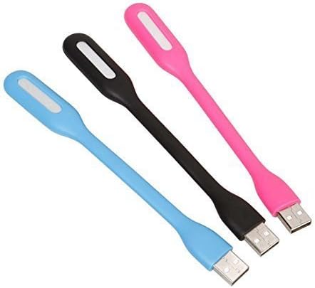 Mini USB LED Light (Set of 3) Adjustable Portable Flexible Led Lamp with usb PC Laptop Notebook Computer keyboard powerbank outdoor Energy Saving Night Book Reading Lamp (Colors may vary)
