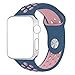 Hailan Band for Apple Watch Series 1 Series 2 Series 3,Soft Durable Sport Silicone Replacement Wrist Strap for iWatch,38mm,S/M,Light Pink / Midnight Blue
