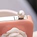 ZOEAST Elegant White Pearl Gem Alloy Anti Dust Plug 3.5mm Phone Accessory Cell Phone Plug iPhone Dust Plug Samsung Plug Phone Charm Headphone Jack Earphone Cap Ear Cap Dust Plug (White Pearl)