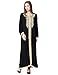 Muslim kaftan dubai long sleeve dress with embroidery for women Islamic clothing gown abaya for girls,Large,Black