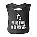I'll Have A Bottle Of The House White funny bib in black - One Size