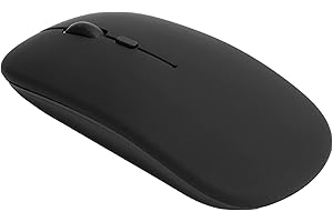 Generic Bluetooth 5.0 Wireless Black Mute Mouse for Laptops Tablets, Adjustable DPI for Office Bedroom, 1 X AA Battery