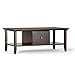 SIMPLIHOME Bedford SOLID WOOD Universal TV Media Stand, 53.9 inch Wide, Living Room Entertainment Center, Storage Cabinet with Glass Doors, for Flat Screen TVs up to 60 inches in Dark Tobacco Brown