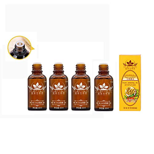 Sizet 4PCS 100% Pure Natural Ginger Oil Massage Scrubbing Oil Promote Blood Circulation, Relieve Muscle Soreness, Lymphatic Drainage