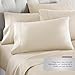 Danjor Linens Bed Sheet Set King Size for Hot Sleepers, Hotel Premium Sheets with 4 Pillowcases, Lightweight Brushed Microfiber Deep Pockets, Breathable Cooling 6 Piece Bedding Sets, Cream