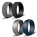 Silicone Wedding Ring for Men, Affordable Rubber Wedding Bands for Gym Sports Leisure Work, Classic & Crosshatch Rings, 4 Pack