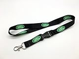 Car Accessory Warehouse Land Rover Logo Keychain Key Chain Black (Green Design) Custom Automotive Lanyard with Clip Quick Release Buckle