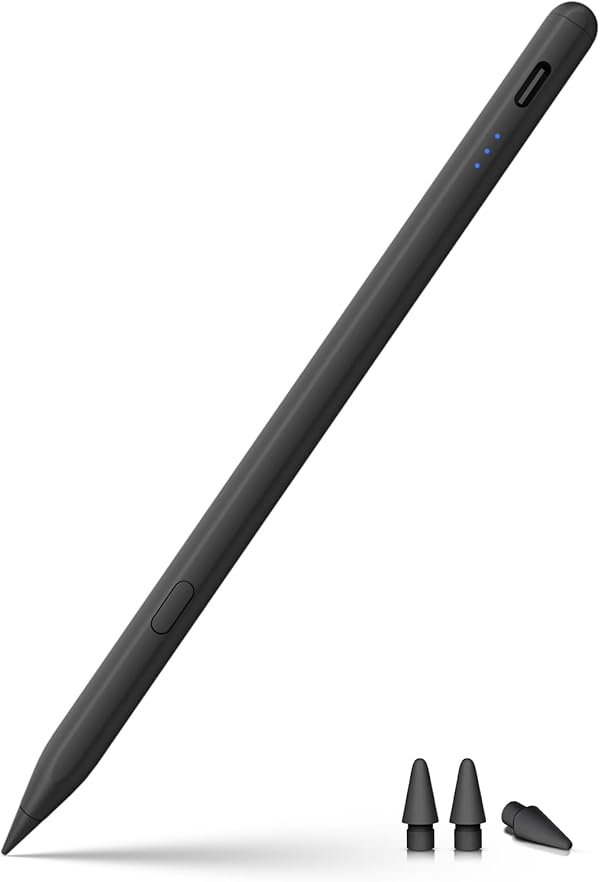 Stylus Stift für iPad 2018-2026 mit USB-C Schnellladeleistung, Palm Rejection und Neigungssensitivität Pencil für iPad 11/10/9/8/7/6/A16, Mini 7/6/5, Air M4/3/2 11\