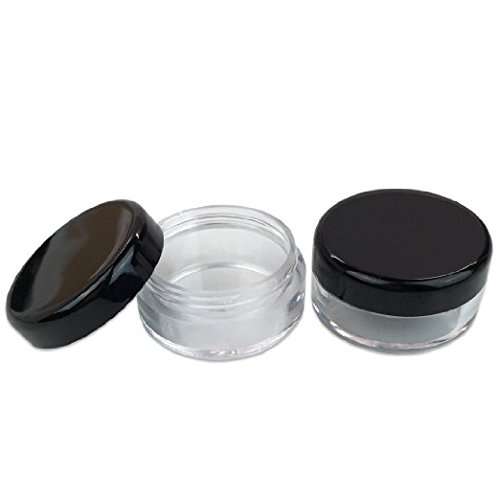 (25 Pcs) Beauticom 3G/3ML High Quality Round Clear Jars with Black Lids for Lotion, Creams, Toners, Lip Balms, Makeup Samples - BPA Free