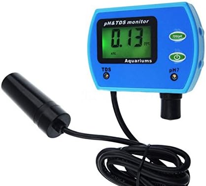 Digital Ph Monitor for Aquarium - QIYAT 2 in 1 Ppm Tester PH0~14 TDS: 0.00~19.99 ppt Hydroponic Aquarium Spa Pool Acidimeter with ATC and LCD Display (9851-TDS-PH)