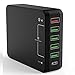 ALZN USB Type-C, 50W 6-Port USB Charger QC3.0 Intelligent Desktop Fast Charging Station with Smart IC Tech