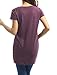 Allegra K Women's Round Neck Short Sleeve Cat Prints Loose Tunic Top M Purple