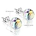 LuckySuen 925 Sterling Silver Crystal Stud Earrings for Women,Aurora Crystals from Swarovski