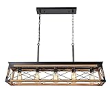 37.8 inch Farmhouse Wood Chandeliers, Aivvus