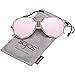 SOJOS Aviator Sunglasses Metal Frame Flat Mirrored Lens SJ1004 with Gold Frame/Pink Mirrored Lens