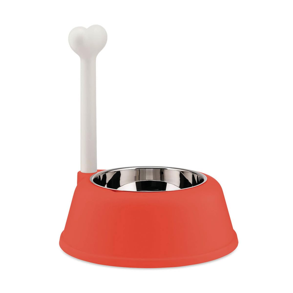 Alessi Dog bowl in thermoplastic resin with 18/10 stainless steel insert, Red Orange