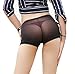 Zukzi Women's Boy Shorts Underwear Sexy See Thru Shorts Hot Pants, Sheer Black, US 6