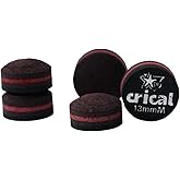 CRICAL 5-Piece Pool Cue Tips, 6 Layer Billiard Cue Tips Soft Medium Hard | 11mm 11.5mm 12mm 13mm Pool Stick Tips for Billiards Cue Accessories