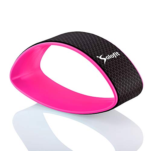 Solofit Double Radian Yoga Wheel – Multifunctional Dharma Yoga Prop Wheel – Yoga Roller Wheel Relief Back Pain – Designed Backbends & Yoga Poses (Pink)