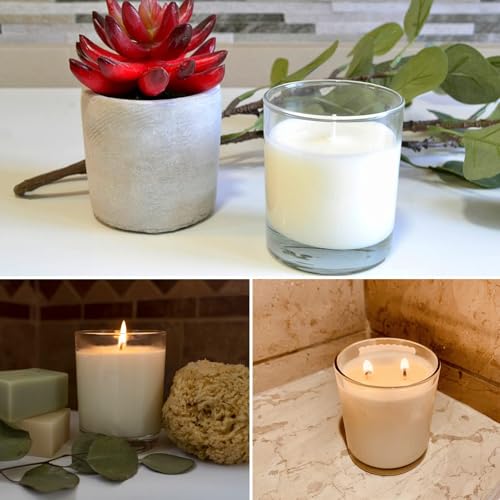 VIRIDIANA Paquete de 15 Tarros de Velas - 6 oz Vidrio Pequeño con Tapas, Kit para Hacer Velas, 18 Pegatinas, Tarro de Vidrio Multifuncional para Regalos, Especias, Manualidades, Regalo de Boda