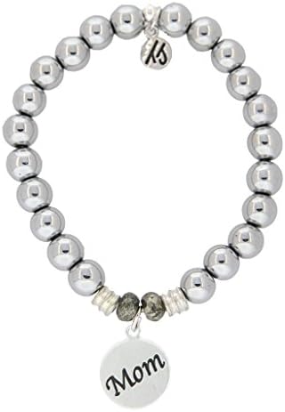 Hematite Bracelet with "Mom" Charm