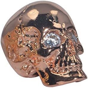 DongStar Jewelry Premium Cooper Fully Paved Cubic Zirconia Crystal Skull Head Death Jewelry Bracelet Connector (Cooper)