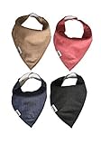 SPECIAL PROMO Baby Bandana Drool Bibs Set of 4 for Boys and Girls, Plain, Unisex, Super Soft, Absorbent, Adjustable Snaps, Made of Organic Cotton And Fleece Burpy Bib Vipbibs