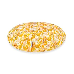 Celina Digby® Designer Putuan Round Pleated Zafu Cushion for Zen Meditation & Yoga Grade A Velvet Cover + 100% Cotton Inner Generously Filled with Organic Buckwheat Hulls