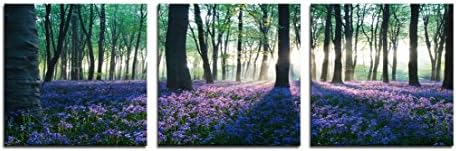 The Decor Shop - Canvas Prints Lavender Forest Landscape Print on Canvas Wall Art Framed Modern Decor Artwork for Home Decoration 12x12inch