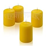4 Yellow Citronella Scented Pillar Candle 3 Inch Tall X 2 Inch Wide