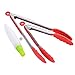 Silicone Kitchen Tongs 2 Pack, Heat Resistant Cooking Tongs with Silicone Tip for BBQ, Salads,Grilling,Serving and Fish Turning, Silicone Oil Brus