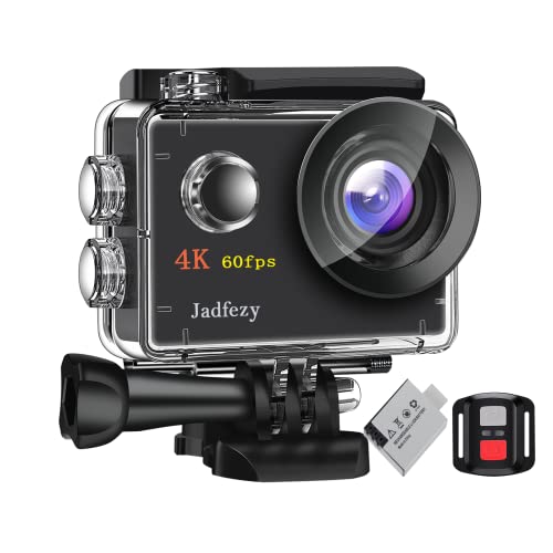 Jadfezy Action Camera 4K 60FPS with EIS AntiShake, WiFi and Remote