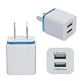 Creazy® Home Travel Dual Port AC USB Wall Charger for iPhone & Samsung Galaxy (Blue)