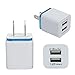 Creazy® Home Travel Dual Port AC USB Wall Charger for iPhone & Samsung Galaxy (Blue)
