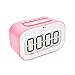 GEREE Alarm Clock, Cute Emoji Desk Clock Smart Backlight/Temperature/Snooze Wake Up Alarm Clocks for Bedrooms, Office Desk Cube Alarm Clock Battery Operated Best Gift for Kids, Family (Pink)