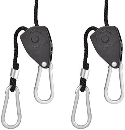 Grow Light Rope Hanger, Hoohome Pair of 1/8 Inch Heavy Duty 150lb Capacity Adjustable Grow Light Hanger