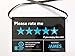 (Set of 2) Uber Lyft Tips + 5 Stars Rating Sign Car Headrest Display Cards - Custom Made with Your Name