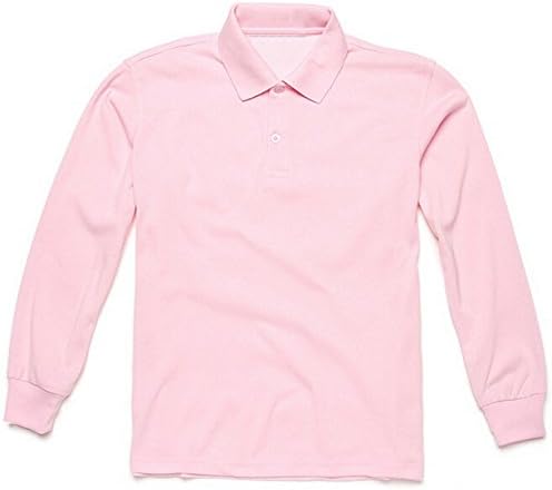 Pipi T-shirt Opean Collar Long Sleeve Men Fashion Slim Fit Polo Shirt l pink