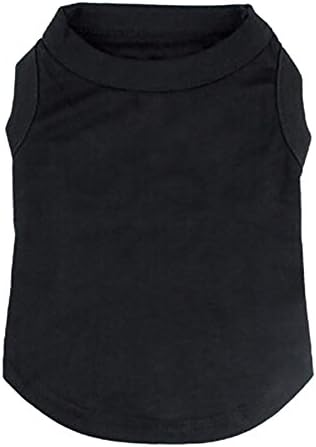 Kasit Pet Dog Puppy Solid Color Sleeveless T-shirt for Small Medium Large Dogs XS-3XL (XS, Black)
