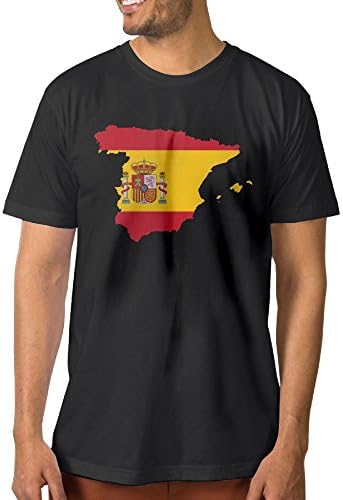 Spain Flag Map Man's Short Sleeve T-Shirt T Shirt Mens Classic Casual Tops S-6XL