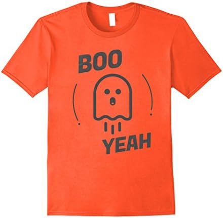 Mens Boo Yeah Ghost Halloween T-Shirt Medium Orange