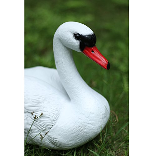 Dovewill 2x Full Size White Swan Decoy for Hunting &Fishing Floating Swan Bird Decor - Thumbnail 4
