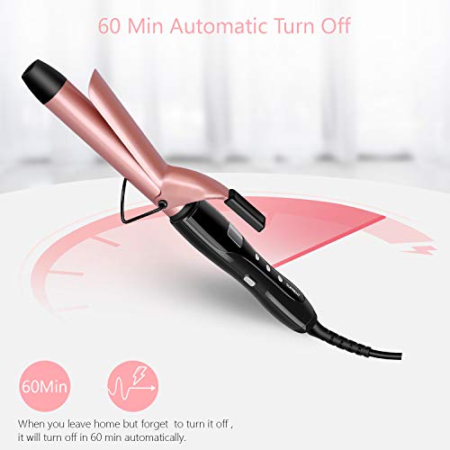 SUPRENT Curling Iron 1 inch with Ceramic Coating Barrel, 9 Adjustable Temperature Setting with Safety Lock, Auto Shut-Off for All Types of Hair (250℉ TO 410℉)