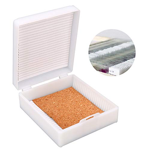 Slide Box, Plastic Cork Lined Microscope Slide Storage Box for 25 Slides