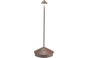 Zafferano, Pina Pro Lamp, Rechargeable Cordless Table Lamp with Touch Controls, Suitable for Indoor and Outdoor, Dimmer, 2200-3000 K, Height 11.4 Inches, Rust Color