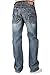 Level 7 Men's Relaxed Bootcut Denim Distressed Jeans with Zipper Pocket Size 36X32