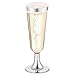 BloominGoods usa e getta Premium trasparente in plastica rigida Fancy tazze, plastica, Gold Rimmed, Champagne - 5.5 oz