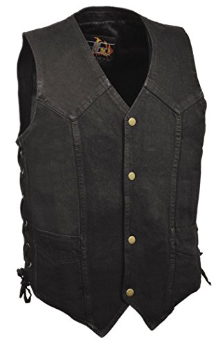 Milwaukee Performance Side Lace Basic Denim Vest (Black, XXX-Large)